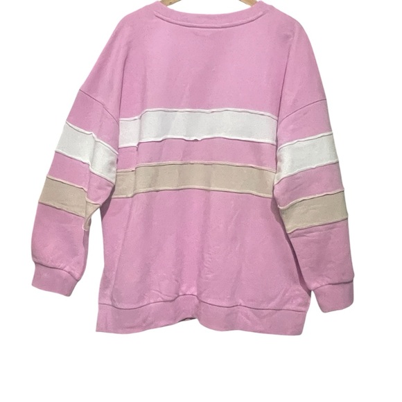 JoyLab Women’s Pink Colorblock Crewneck Sweatshirt - Picture 4 of 4
